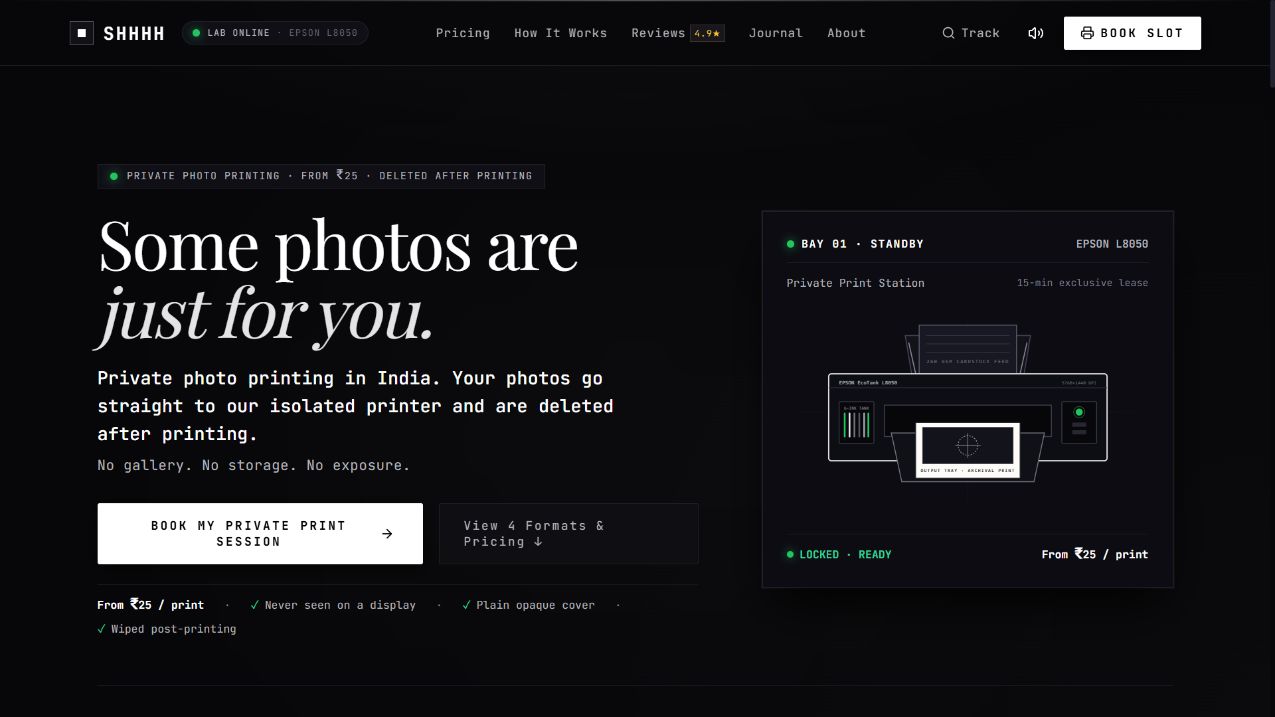 Homepage preview of SHHHH